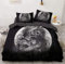 AMCYT Bettwäsche Set Totenkopf Bettbezug Set 135x200cm Blumenmuster und Totenkopf, Mikrofaser 3 Teilig Bettbezüge mit Reißverschluss (Totenkopf Bettbezug-Set 3, 135x200cm/80x80cm)