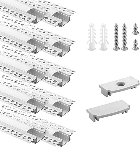 Efishine 10-PACK 1M Aluminiumprofil für Lichtstreifen, Trockenbauprofil für Wände und Decken, inkl. Clip-in Diffusor, kompatibel mit Philips Hue und breiteren Streifen