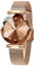 CIVO Montre Femme Or Rose Etanche Montre Bracelet à Quartz Analogique Diamant Mode Entreprise Élégant Brun