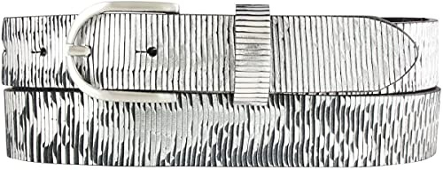 BELTINGER Damengürtel Metall-Optik aus Vollrindleder 3 cm | Damen-Gürtel Metallic-Look 30mm | Leder-Gürtel für Damen 3,0 cm