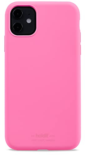 holdit Silikonhülle iPhone 11/Xr (6,1”) - 0,8mm Ultra dünn Handyhülle Silikon - Trendy Slim Silicone case mit Voller Schutz (erhöhte Kante für Kameraschutz) - Bright Pink
