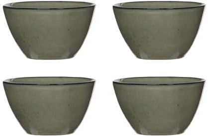 MICA Decorations Tabo Essgeschirr - 11x11x5 cm - Keramik - Créme - Staz von 4