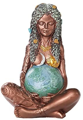 MOOCOCO Gaia Göttin Statue Mutter Erde Kunst Figur, Erde Mutter Göttin Harz Kunst Statue, Home Garden Decor für Earth Day Dekoration (Medium)