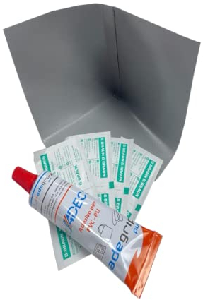 Set di riparazione per angoli del rimorchio | telone di riparazione per camion con adesivo in PVC | set di riparazione per angolo rimorchio (grigio, 10 cm x 10 cm x 10 cm x 10 cm)
