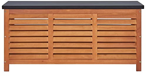 ZHOUMIN Gartenbox, Aufbewahrungsbox, Auflagenbox, Kissenbox, Outdoor Schrank, Box Für Gartenauflagen, Balkon Box, 117x50x55 cm Eukalyptus Massivholz