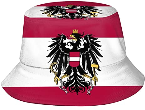 Lawenp Fischerhut, Österreich-Flagge, Reise, Strand, Sonnenhut, Sommer, Fischermütze für Männer, Frauen, Teenager