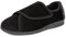 HomeTop Pantoufles en velours côtelé pour hommes Chaussures confortables en mousse à mémoire de forme ajustable pour les pieds enflés diabétiques Noir,47 EU