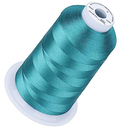 Simthread Stickgarn, 5000 m, 40 W, 100 % Polyester, über 170 lebendige Farben, CPSC-zertifiziert, Hochgeschwindigkeitsbewertung, kompatibel mit Brother, Singer, Janome und mehr, Karibikblau S054