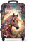 NoBoringSuitcases.com® Kinderkoffer Mädchen - Pferd mit Blumen - Koffer Kinder Mädchen - Koffer personalisiert 67x43x25cm - Kinder Koffer Madchen - Kinder Trolley Mädchen