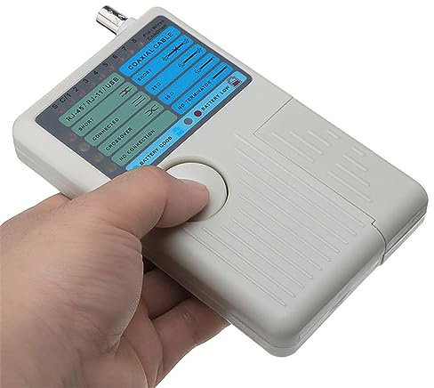 PODEC Coaxial Cable Tester, Multifunction Network Cable Tester, Digital Tester Electrical Testing RJ11 RJ45 USB BNC LAN Network Cable Tester, for Data Coax Video and Phone Cables