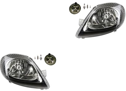 Johns, Scheinwerfer Satz Halogen Front passend für Opel Vivaro 08/2001-08/06 H4 Links & Rechts + Nebelscheinwerfer + Leuchtmittel