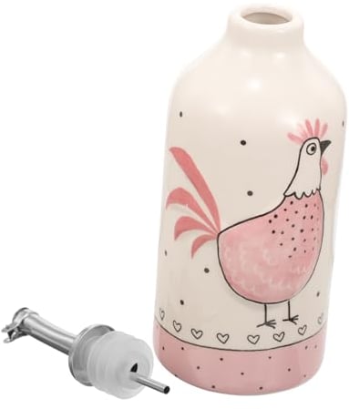 Milisten Easter Tableware Vinegar Jar Liquid Condiment Dispenser Seasoning Bottle Olive Oil Dispenser Spout Cooking Oil Keeper Oil Holders for Cooking Pink Ceramics Oil Can Small