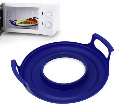 Soporte para tazón de microondas, organizador para enfriar microondas con asas, soporte para platos para microondas, bandeja de alimentos para platos fríos y calientes, bandeja de platos de microondas