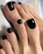 MouyouGlow 24 Pièces Faux Ongles D'orteil à coller Court,Carré Noir Unicolore Black Fake Ongles Pieds Toe Nails Full Cover Orteils Press on Nails avec Colle
