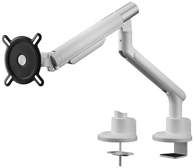 One For All Universal-Einzelmonitorarm für 13-35 Zoll–VESA 75/100 mm – Höhenverstellung – Neigen(80°), Schwenken(180°) und Drehen(360°) – Max. Gewicht – 9 kg pro Bildschirm – Weiss (DM7120)