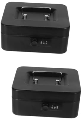 Operitacx 2Er-Box Tragbare Spardose safe lagercontainer schmuckkaestchen decor office deko cash box Organizer-Boxen Schließfächer Kasse Sparbüchse kleine Kiste Veranstalter Schließfach Eisen