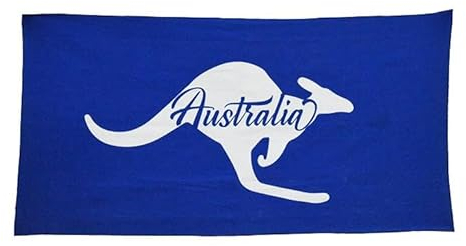 KORBOND Beach Towel Australien 'Känguru Australia' Badetuch blau/weiß, 160 cm x 80 cm