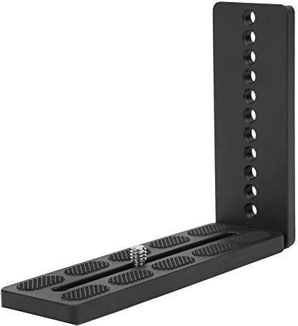 Placa de liberación rápida para cámara, aleación de aluminio, totalmente de metal, en forma de L, placa de liberación rápida para trípode de presión hidráulica de cabeza esférica de disparo vertical