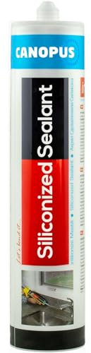 CANOPUS Waterproof Siliconised Acrylic Sealant White, 100% SOLVENT-FREE & ODORLESS Paintable Frame External Window Sealant for Filling Cracks and Gaps, Silicone Mastic