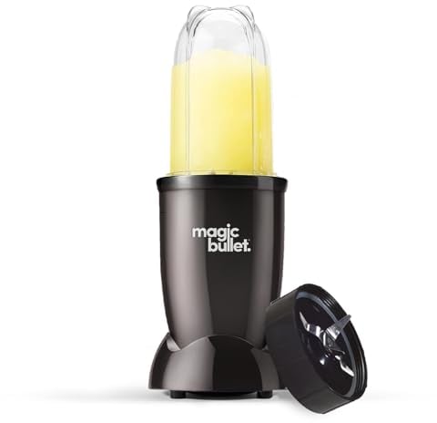 nutribullet magic bullet Starter Kit in Black - All-in-one Food Processor & Blender - 10,000 RPM Speed - with High Torque Power Base, Tall Cup & Flip Top Lid and Cross Blade