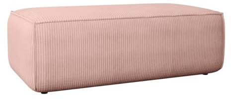 Vente-unique - Pouf en Velours côtelé Rose poudré Amelia