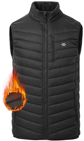 MoFiz Manteaux Sans Manche Homme Léger Gilet Matelassé Chaud Gilet Coupe-vent Veste Sans Manche Doudounes hybrides Gilet avec Poches Zippées Gris Taille EU 2XL