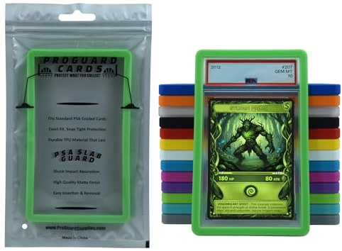 ProGuard Cards PSA Slab Guard Bumper for Standard PSA Graded Cards | Strong TPU, Exact Fit, Snap Tight Protection | Shock Absorption | Matte Finish PSA Slab Guard Protector (Green)