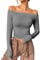 Schulterfreie Tops für Damen, langärmelige Basic-T-Shirts, süße Herbstmode 2024 Fahrrad Klamotten Damen Compatible with Motorradbekleidung Damen Winter