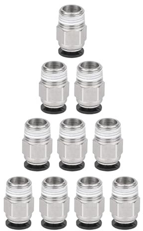 10 Stück 3d Printer Pc4-M10 Stecker,Pc4-M10 Connector,Pc4-M10 Pneumatik Steckverbinder,Pc4-M10 Pneumatischer Anschluss,Pc4-M10 Pneumatik Verbinder,Ptfe Tube Quick Push Fitting für 3d-Drucker