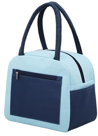 EALRIDV Borsa per il pranzo,Design isolante,Borsa per il pranzo,Blu,Borsa per il pranzo, Spazio sufficiente,Borsa per il pranzo da donna, Borsa per il pranzo isolata,Borsa per il pranzo