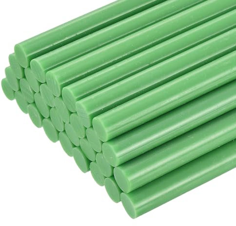 sourcing map 30 mini barras de pegamento caliente de 11 mm x 100 mm de alto pegajosas grandes para pistola de pegamento, color verde oscuro