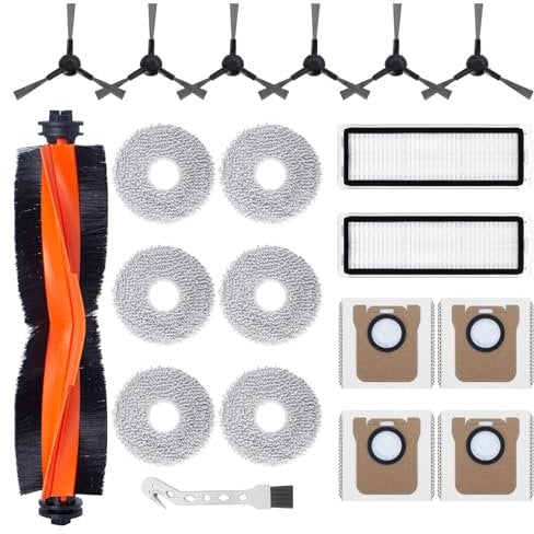 Jegehoyo Juego de accesorios para Xiaomi X20 Max / X20 Pro Robot Aspirador, 1 cepillo principal, 2 filtros HEPA, 6 toallitas, 4 bolsas de polvo, 6 cepillos laterales, 1 cepillo de limpieza
