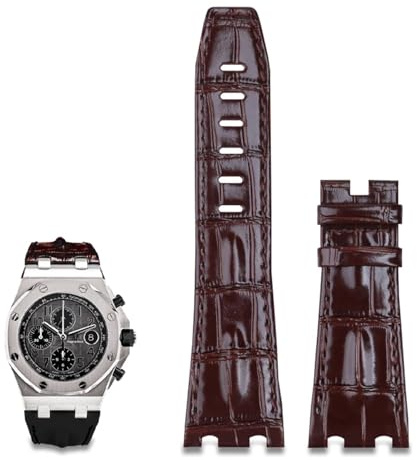 EKINS 28 mm importiertes Lederarmband für AP für Audemars Piguet 42 mm für Royal Oak Offshore Uhrenarmband-Zubehör Dornschließe 15710/15703