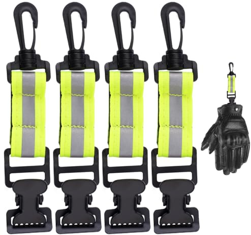 WhizNook 4 Stück Feuerwehr Handschuhhalter, Reflektierende Streifen