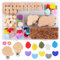 JTgugu Ensemble perles bois de hêtre 160pcs DIY bijoux Boules incluant 78 lettres perles en bois naturel avec trou perle silicone clips Kit bricolage pour macramé et fabrication bijoux