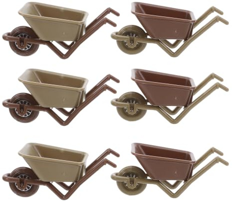 YARNOW 6Pcs Miniature Wheelbarrow Realistic Farm Tool Decoration for Mini House Garden Includes and Wheelbarrows for Dollhouse Micro Landscape Display