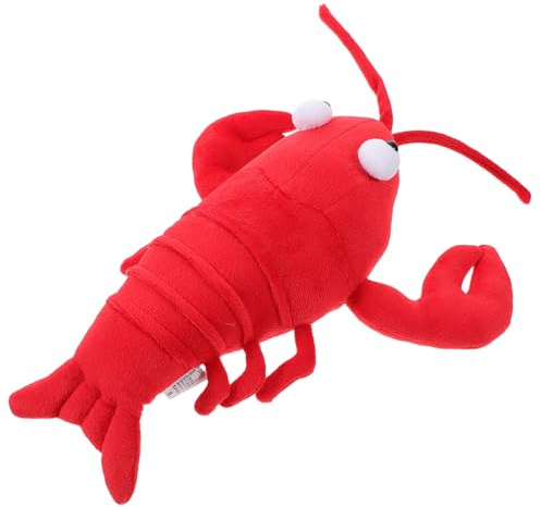 Hemobllo Poupée de Homard Animal en Peluche aux crevettes Jouets en Tissu de Homard Crabe en Peluche Faux Homard d'écrevisses Coussin de Homard Faux Crabe Rouge