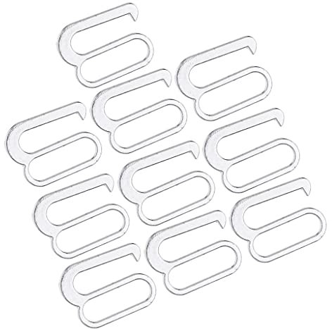 Set di 10 ganci in lega per reggiseno, design regolabile, 20 mm, per reggiseni, costumi da bagno, giarrettiere