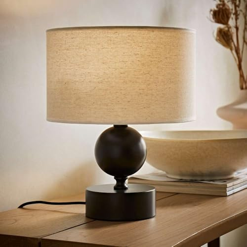 ValueLights | Anthony Candlestick Table Lamp with Linen Drum Shade and Bulb | Table Lamps & Home Improvements Essential