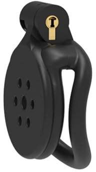 Peniskäfig Sex Spielzeug für Männer, Flat Chastity Cage Set mit 4 Unterschiedlich Großen Penisringen und 2 Schlüsseln, Klein Keuschheitskäfig Herren SM Peniszaumzeug (Black,Curved ring)