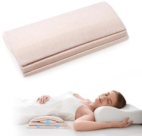 NOFFA Lendenkissen für Bett, Rückenkissen zum Schlafen, Ergonomisches Lendenwirbelkissen, Orthopädisches Lendenwirbelkissen aus Memory Foam für Bett & Sofa, Einstellbare Höhe,Beigefarben
