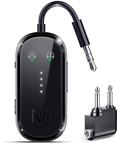 Bluetooth 6.0 Adapter Sender & Empfänger – 2-in-1 für TV, Flugzeug, Fitnessstudio, Auto & Heim-Audio – Dual Link, geringe Latenz, kompatibel mit AirPods & Allen kabellosen Kopfhörern