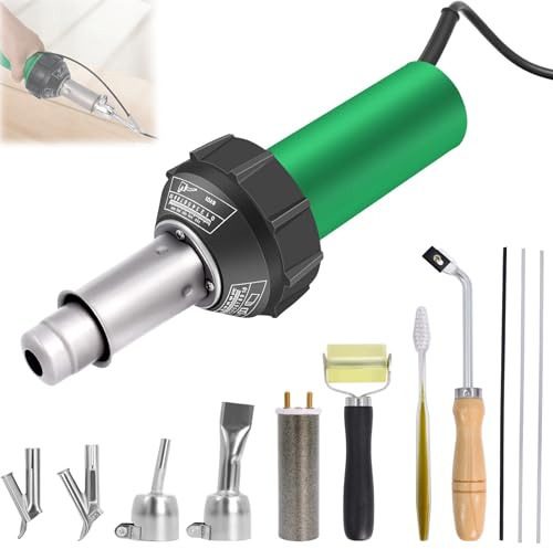 1600W Kunststoff Schweißer Kit Heißluft Schweißpistole für PVC, TPO | Kunststoff-Schweißwerkzeug mit einstellbarer Temperatur für PVC-, TPO-, Vinylböden, Dach- und