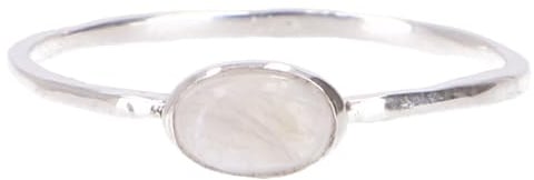 Stapelring Silberring Boho Style Modell 1, Damen, elegant, Mondstein