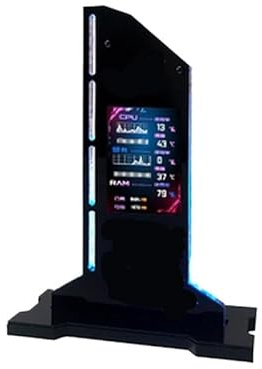 Compatible for RGB Vertical GPU Bracket 2.4 Inch LED Display Graphics Card VGA Holder for MOD Gamer Cabinet(ROG)