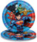 Justice League Multicolor Round Paper Dessert Plates (17cm) Pack of 8 - Ideal Cake Topper for Superhero Fans and Themed Parties