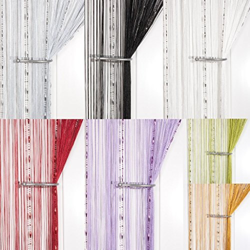 John Aird Dew Drop Beaded Chain String Curtain Panel (White)