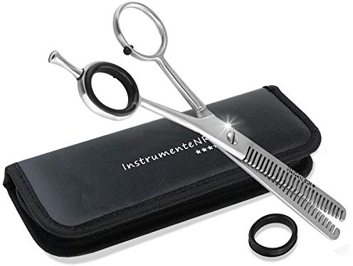 PREMIUM Friseurschere Effilierschere Haarschere mit 2-seitiger Ausdünnzahnung im Etui