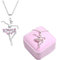 Ballerina Tänzerin tanzen Ballett Anhänger Halskette Charme Überraschung Schmuck Geschenk zum Mädchen, Frauen (Rosa)