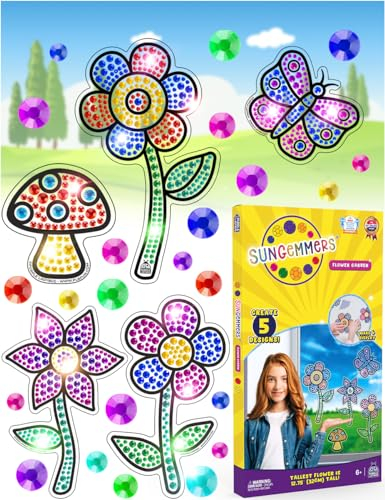 SUNGEMMERS Sonnenfänger Mosaik Bastelset Kinder ab 6 Jahre - Ostergeschenke Kinder - Geschenk Mädchen 5 6 7 8 9 10 11 12 Jahre - Basteln Mädchen 8 Jahre - DIY Spielzeug Mädchen Geschenke